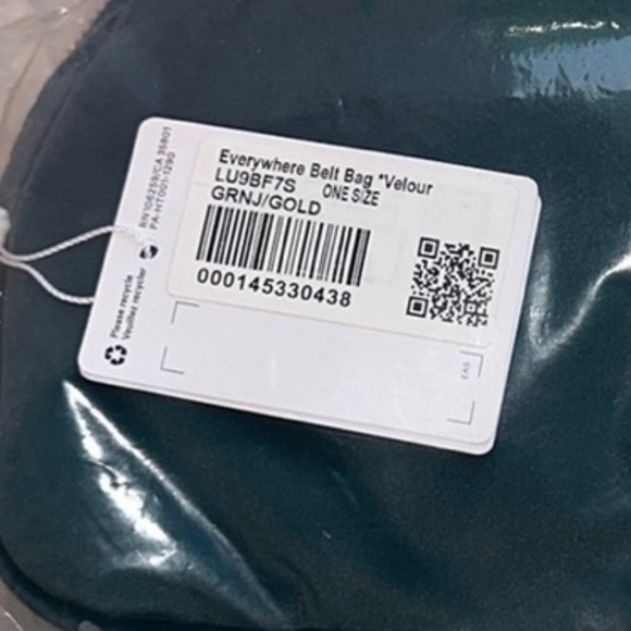 LULULEMON Everywhere Belt Bag JASPER GREEN/GOLD VELOUR 1L RARE TIK TOK Famous - Picture 5 of 14